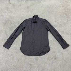 John Varvatos French Cuff Pinstripe Dress Shirt Hidden Placket mens 15.5 - 34/35